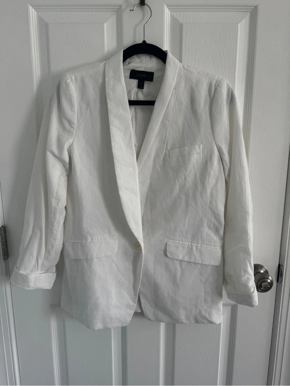 J. Crew White Linen Blazer